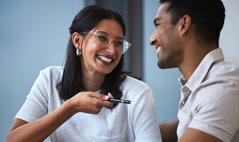 couple smiling at each other