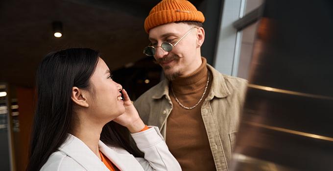 couple smiling at each other